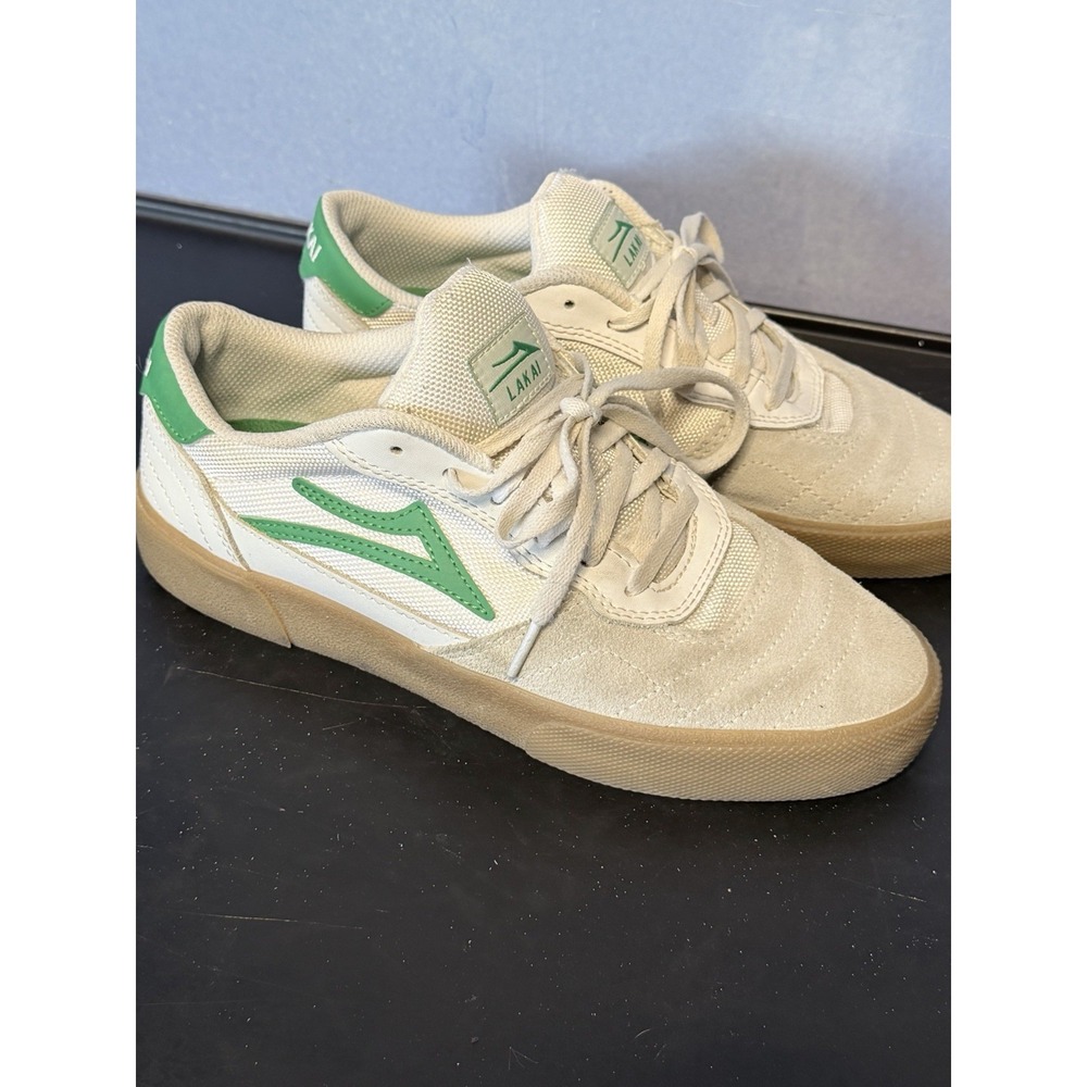 Lakai Cambridge Skate White Suede Gum Sole‎ Shoe Size 8